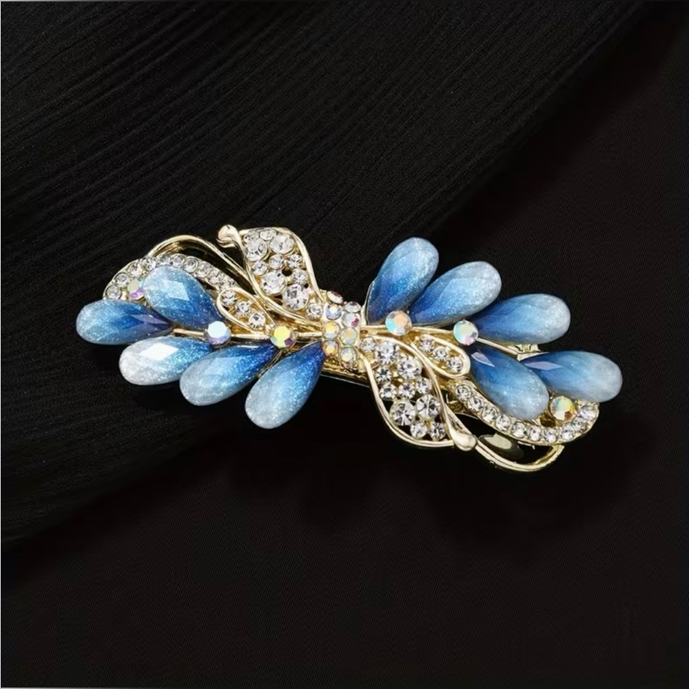 Rhinestone Embellished Barrette Hair Clip Barrette Gorgeous New Modern